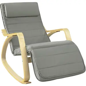 Comparateur de prix : SoBuy® FST16-DG Fauteuil à Bascule avec Repose-Pied Réglable Design Ro...