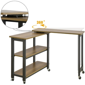 SoBuy FWT83-PF Table d'appoint Rotative, Table Console Mobile avec 2 é... pas cher
