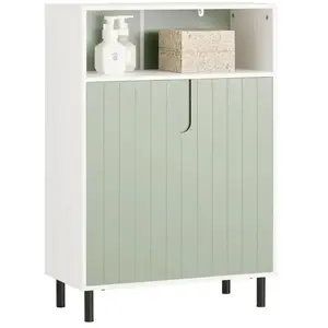 Meuble Bas Salle de Bain BZR138-GR SoBuy - 1 Compartiment Ouvert - 2 P... pas cher