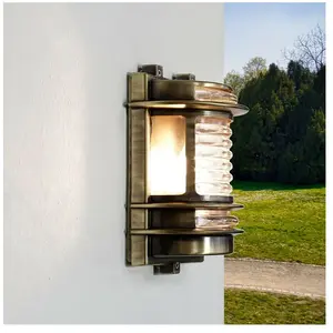 Applique Murale Extérieure Licht-Erlebnisse GRACIA L17 cm Verre Antiqu...