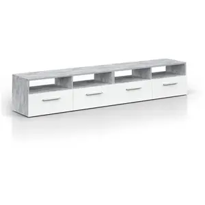 Vicco meuble tv Diego, Blanc, 190 x 38 cm pas cher