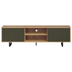 TRENDTEAM Meuble TV - SENTRA - 2 portes 2 niches - Vert foncé - 184 x 40 x 52 cm... pas cher