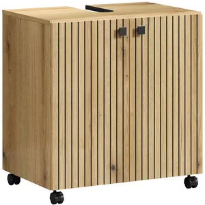 trendteam smart living Meuble sous-lavabo sur roulettes en bois Marron 60 x 64 x 42 cm pas cher