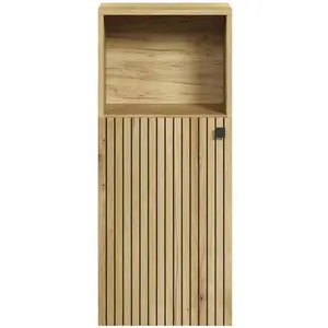 EBUY24 PURE BLISS - Meuble de rangement SDB - 40 x 95 x 31 cm - Chêne blond avec des rainures noires - TRENDTEAM pas cher