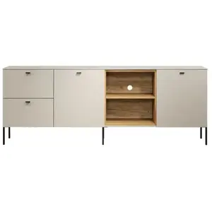 Comparateur de prix : Meuble TV SAO PAULO - Cachemire / Chêne blond - 2 portes 2 niches 2 ti...