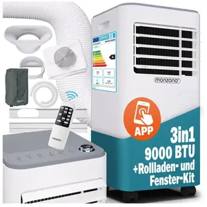 MONZANA® Climatiseur mobile MZKA2600 Tuyau d'évacuation 9000 BTU 4in1 ... pas cher