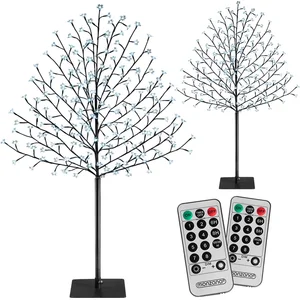 Comparateur de prix : Monzana Kerstverlichting - 2x Kersenbloesemboom 180cm IP44 Koud Wit