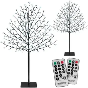 Monzana Kerstverlichting - 2x Kersenbloesemboom 220cm IP44 Koud Wit pas cher