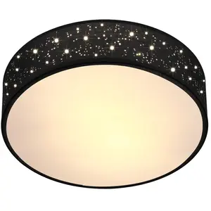 Monzana Plafondlamp - Sterrenhemel Rond 38cm 40 Watt Stof - Zwart pas cher