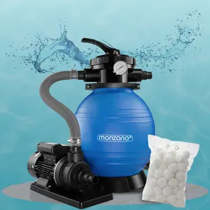 Monzana Zandfiltersysteem 10.200 l/h - 7 Wegklep Ø32-38mm Blauw