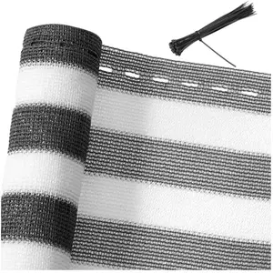 Comparateur de prix : DETEX Brise vue 1,4 x 10 m Gris-blanc Tissu HDPE Pare-soleil brise-vue jardin balcon Protection UV vent