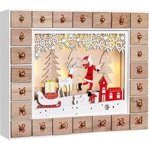 Calendrier de l'Avent en bois LED blanc chaud 3D - Spielwerk pas cher