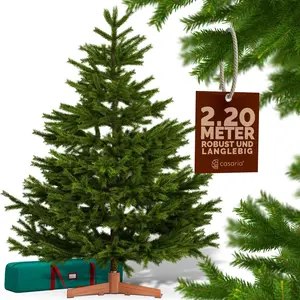 CASARIA® Sapin de Noël artificiel Premium XXL 220cm certifié FSC® support arbre Noël imitation parfaite branches PE PVC décoration pas cher