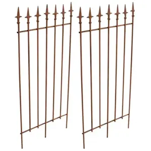 CLP Lot de 2 Treillis Elisa en fer robuste pour Plantes grimpantes et rosiers , Marron antique pas cher