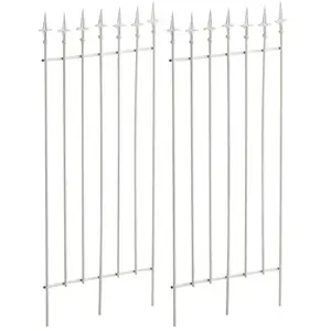 CLP Lot de 2 Treillis Elisa en fer robuste 100 x 50 cm , Blanc pas cher