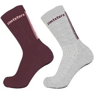 Zimtstern, Femmes, Chaussettes de sport, Chaussettes StarsockZ MTB Basic 2-Pack Unisexe (40 - 43), Gris, Rouge, Multicolore