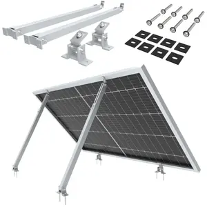 NuaSol Kit de montage pour centrale électrique de balcon | 2 supports de panneau solaire | support 30°-60° | argenté