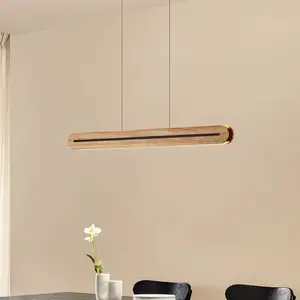 Lucande - Hanglamp- met dimmer - CCT - 1licht - Hout, ijzer - H: 9 cm - licht hout, zwart - Inclusief lichtbron pas cher