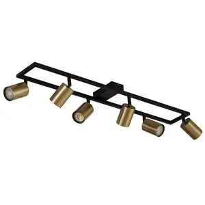 Lindby - buitenspot - 6lichts - Ijzer - H: 15 cm - GU10 - messing, zwart pas cher
