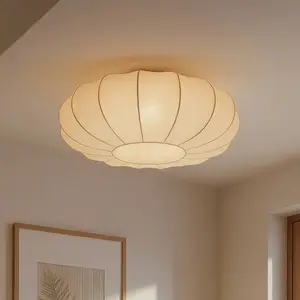 Lindby - plafondlamp - 3lichts - Textiel, metaal - H: 23 cm - E27 - beige pas cher
