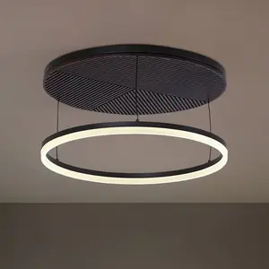 Lucande - LED plafondlamp- met dimmer - 1licht - Metaal, hout - H: 24 cm - zwart, wit, hout - Inclusief lichtbron pas cher