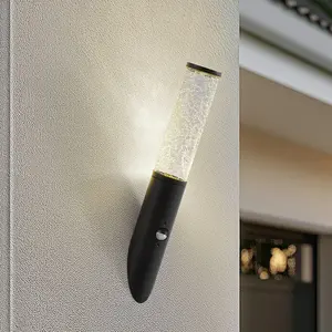 Lindby - Wandlampen buiten - 1licht - Aluminium spuitgietwerk, glas - H: 47 cm - GU10 - zwart, transparant