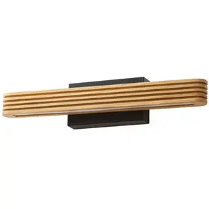 Lucande - Wandlamp hout - 1licht - Hout, metaal - H: 8 cm - Hout licht... pas cher