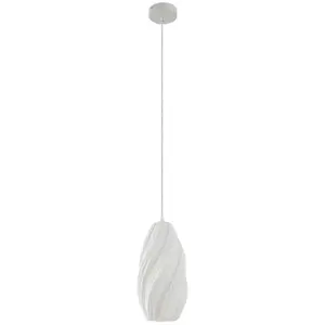Lindby - hanglamp - 1licht - polyethyleentereftalaat - H: 30 cm - E27 - wit pas cher