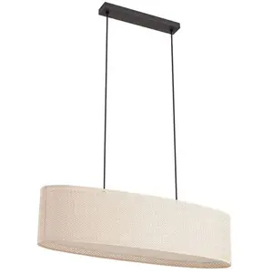 Lindby - Hanglamp - 2lichts - PVC, textiel, kunststof - H: 20 cm - E27 - beige pas cher