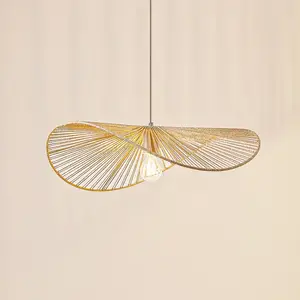 Lindby - hanglamp - 1licht - Papier, ijzer - H: 16 cm - E27 - beige