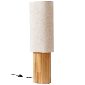 Lindby - vloerlamp hout - 1licht - Hout, textiel - H: 100 cm - E27 - H... pas cher