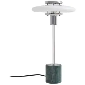 Lindby - Tafellamp - 1licht - Glas, marmer - H: 46 cm - E14 - wit, groen pas cher