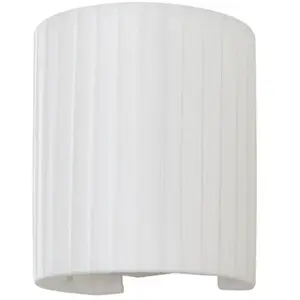 Lindby - Wandlamp - 1licht - Textiel, ijzer - H: 21 cm - E27 - wit