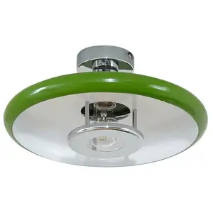 Lindby - plafondlamp - 1licht - Metaal - H: 16 cm - E27 - groen pas cher