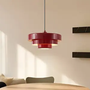Lindby - hanglamp - 1licht - metaal - H: 27 cm - E27 - rood