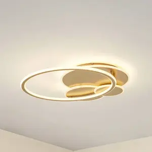Lucande - plafondlamp- met dimmer - CCT - 4lichts - metaal - H: 6.5 cm - goud, wit - Inclusief lichtbronnen pas cher