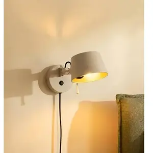 Lucande - wandlamp - 1licht - metaal - H: 14 cm - E27 - beige