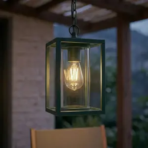 Lucande - Hanglampen buiten - 1licht - Aluminium, glas - H: 25 cm - E27 - groen