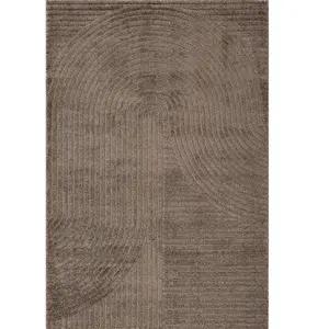 the carpet Everest - tapis salon effet 3D haute densité de poils et agréablement doux Marron 120 x 170 cm Design - 2251 pas cher