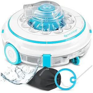 KESSER® Zwembadrobot accu Aqua-9000 incl. transporttas, Stofzuiger voor zwembaden tot 80m², Li-Ion accu max. 75 min, Zwembadreiniger snoerloze zwembadstofzuiger vloerreiniging volautomatische vloerstofzuiger - Turkoois