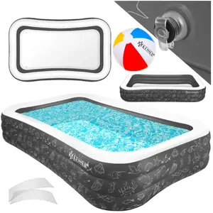 Piscine gonflable familiale - KESSER - Anthracite - 24 mètres - Volume de remplissage 613 litres pas cher