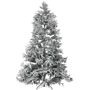 BELIANI Sapin de Noël Artificiel avec Effet Neige sur Branches 210 cm Vert et Blanc BassieVendu parbol