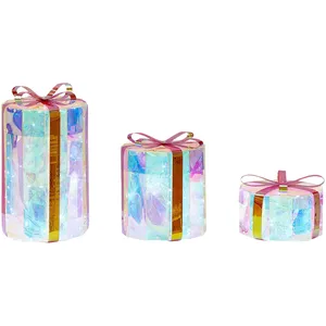 BELIANI Lot de 3 décorations de jardin à LED cadeaux de Noël multicolores 30 cm GRIMSEY pas cher