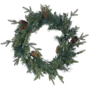 BELIANI Couronne de Noël Verte 60 cm Synthétique pour Utilisation Intérieure Kamerun pas cher