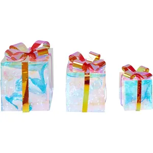 BELIANI Décoration de Noël à led Cadeaux Multicolores 15/20/25 cm Accessoire Fêtes Capella pas cher