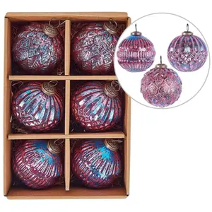 BELIANI ASTRAL - Kerstballen set van 6 - Roze - Glas pas cher