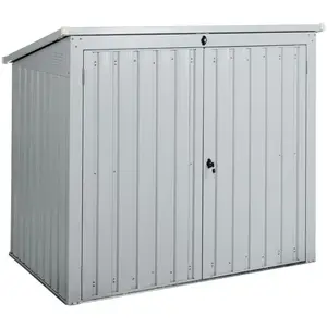 BELIANI Abri de Jardin en Acier Galvanisé 134 cm pour Outils et Matériel Blanc Moena pas cher