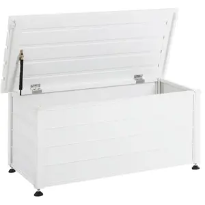 BELIANI Coffre d'Extérieur de Rangement en Aluminium 113 x 50 cm Meuble de Jardin Blanc Campalto pas cher
