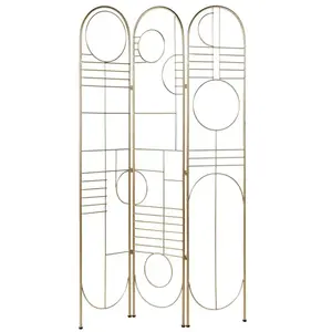 BELIANI Séparateur de pièce à 3 panneaux TURANIA Doré 100 cm 170 cm pas cher