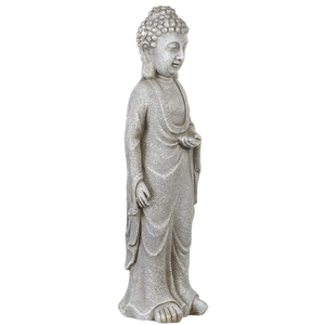 BELIANI Figurine Décorative MgO en Forme de Bouddha Intérieur Extérieur Grise Thoiry pas cher